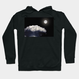 Fantasy night landscape with moon and clouds Hoodie